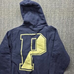 Vintage Lee Cross Grain Hoodie M University of Pittsburgh Pitt Navy Heavyweight